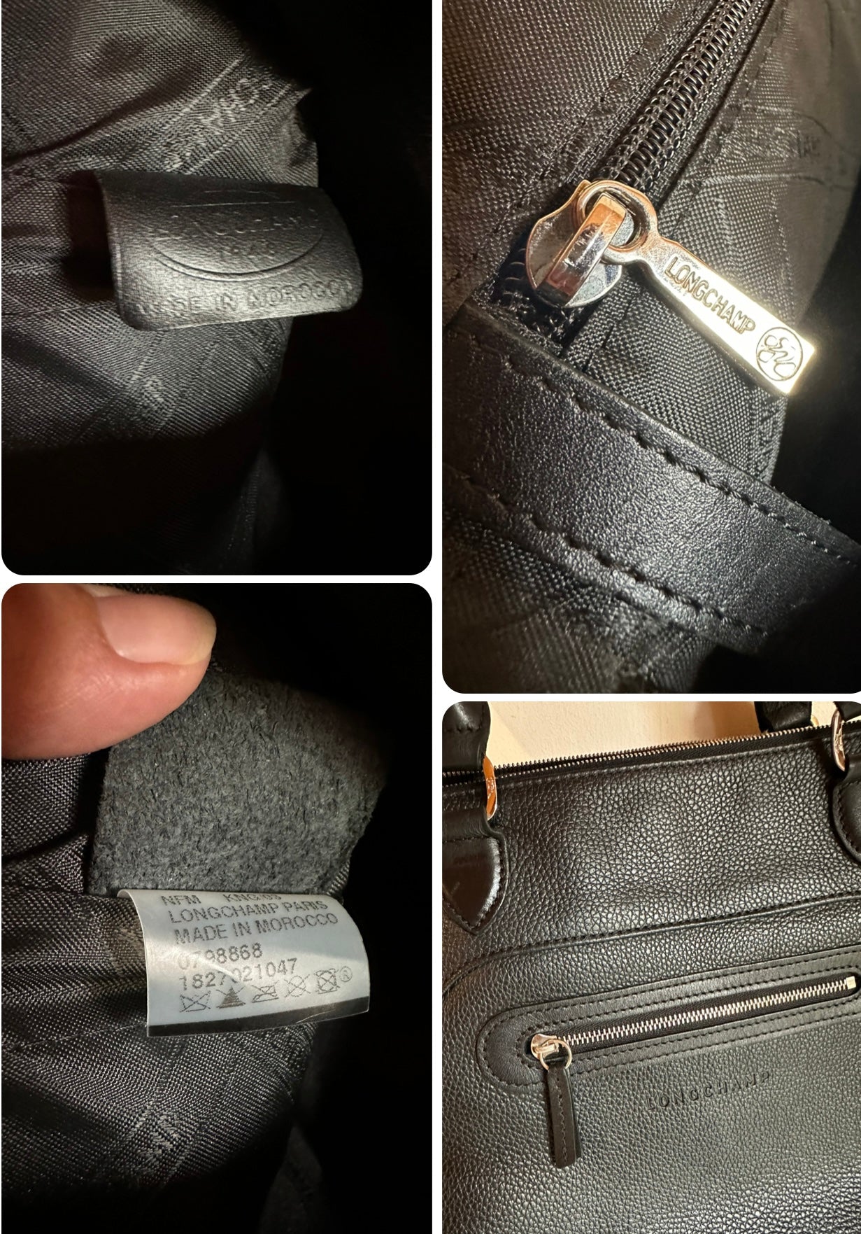 Sac Longchamp Le Foulonné - Cuir noir