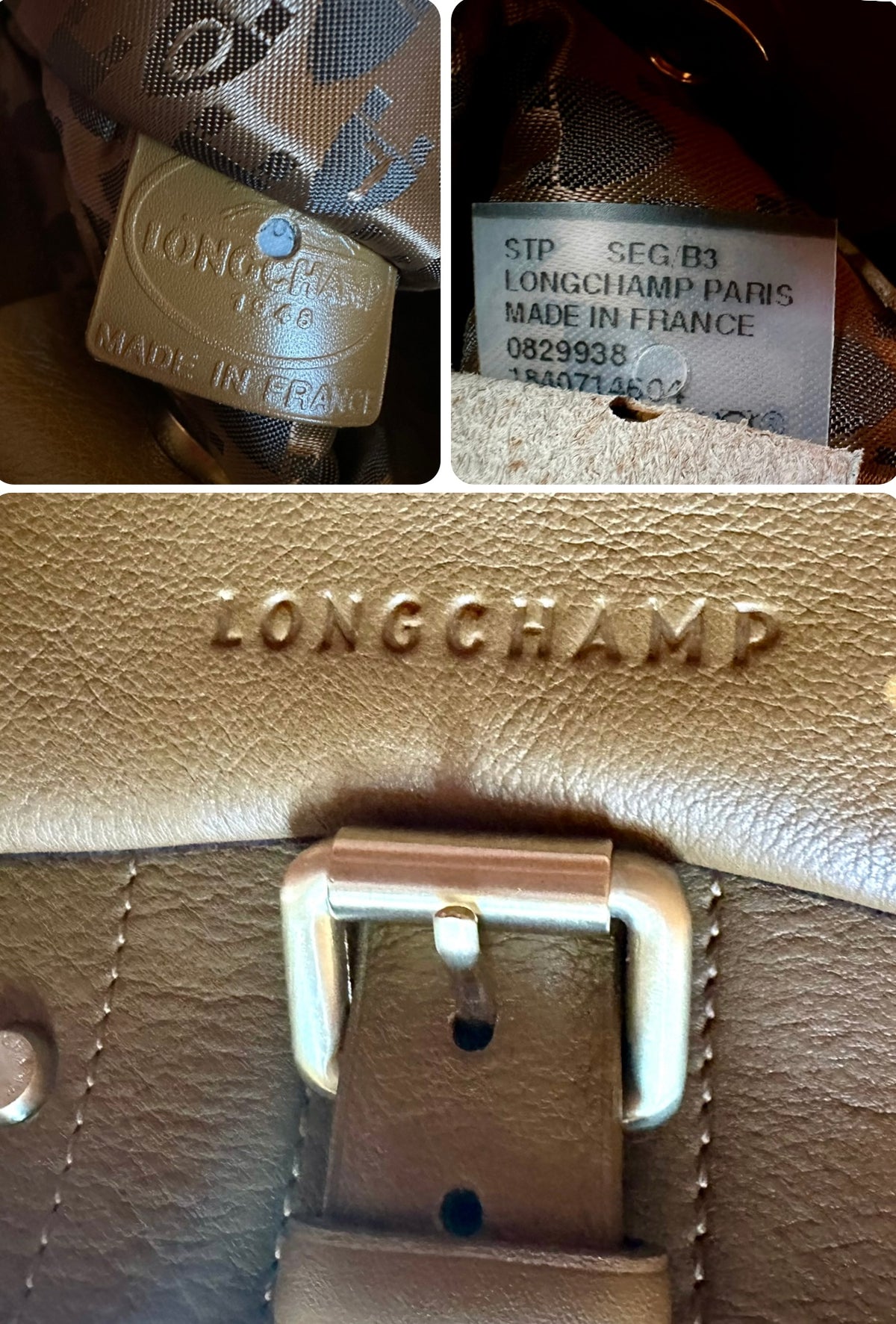 Sac LONGCHAMP Balzane - taupe - Comme Neuf!