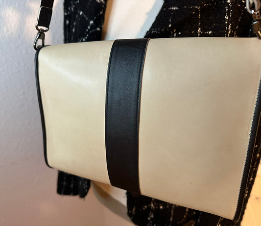Longchamp x Kate Moss – sac cuir beige & noir
