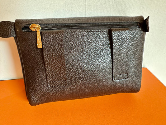 Sac banane Longchamp "Le Foulonné" en cuir marron