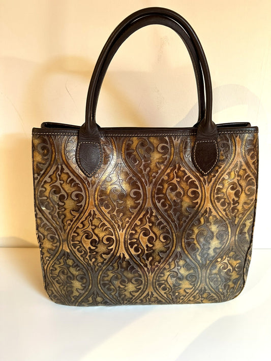Vintage Longchamp Tasche Collector – Geprägtes Leder Arabesken