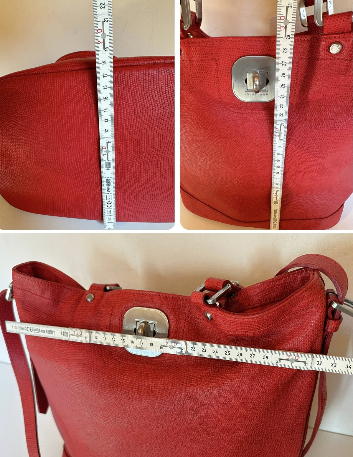 Sac à main Longchamp Gatsby en cuir rouge.