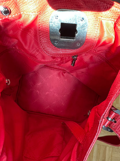 Sac à main Longchamp Gatsby en cuir rouge.