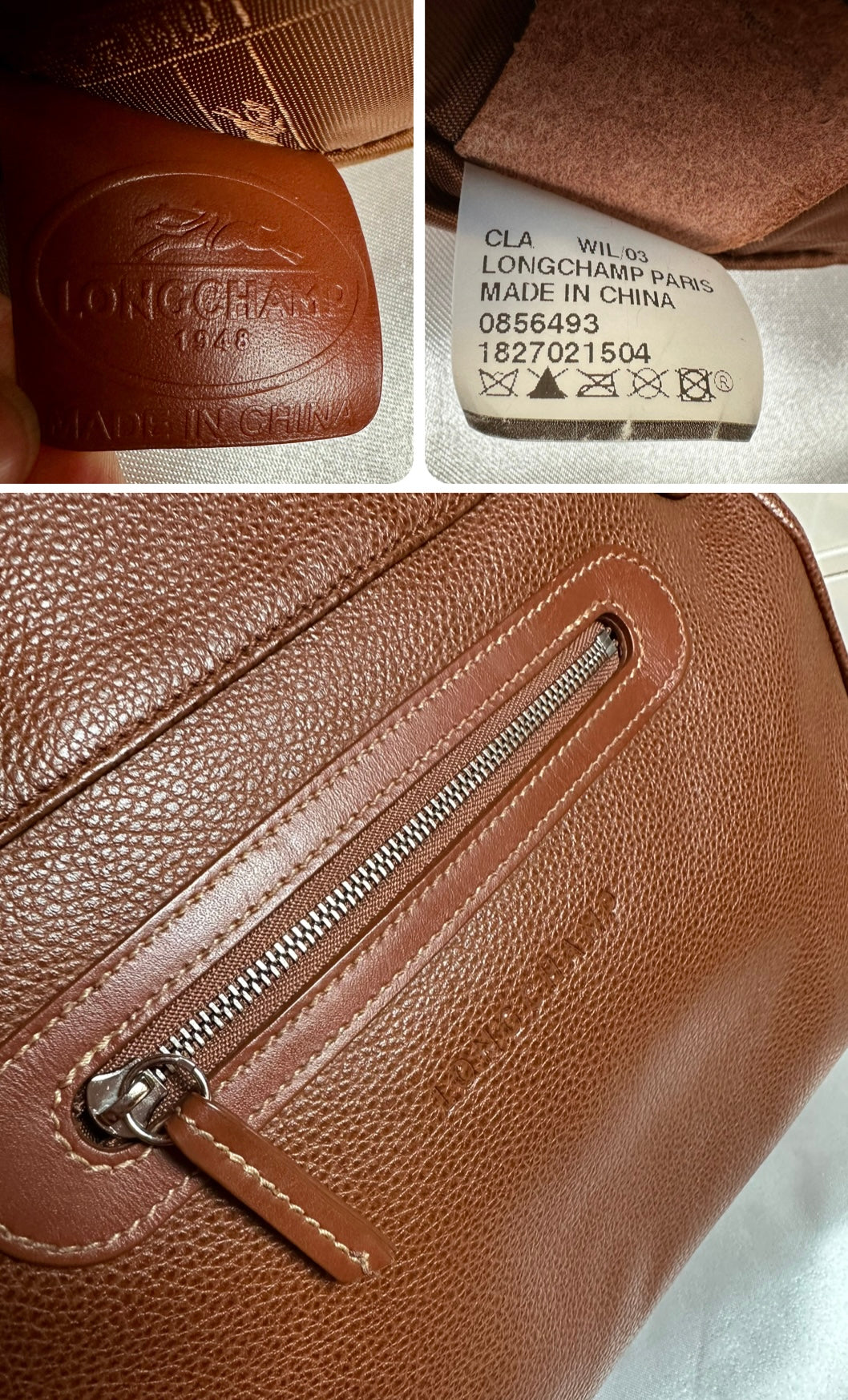 Longchamp Tasche Le Foulonné - Leder cognac