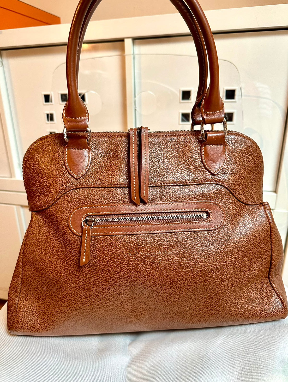 Longchamp Tasche Le Foulonné - Leder cognac