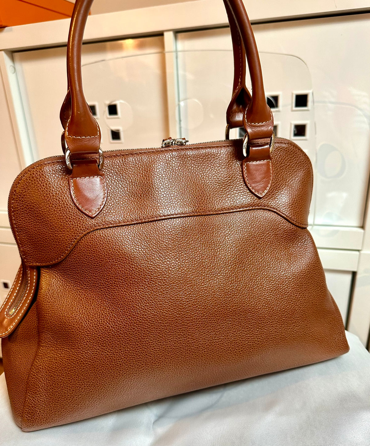 Longchamp Tasche Le Foulonné - Leder cognac