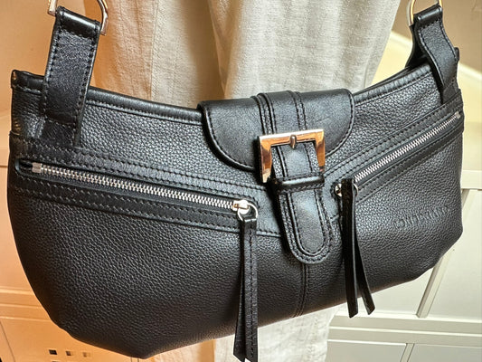 Sac Longchamp porté épaule - noir
