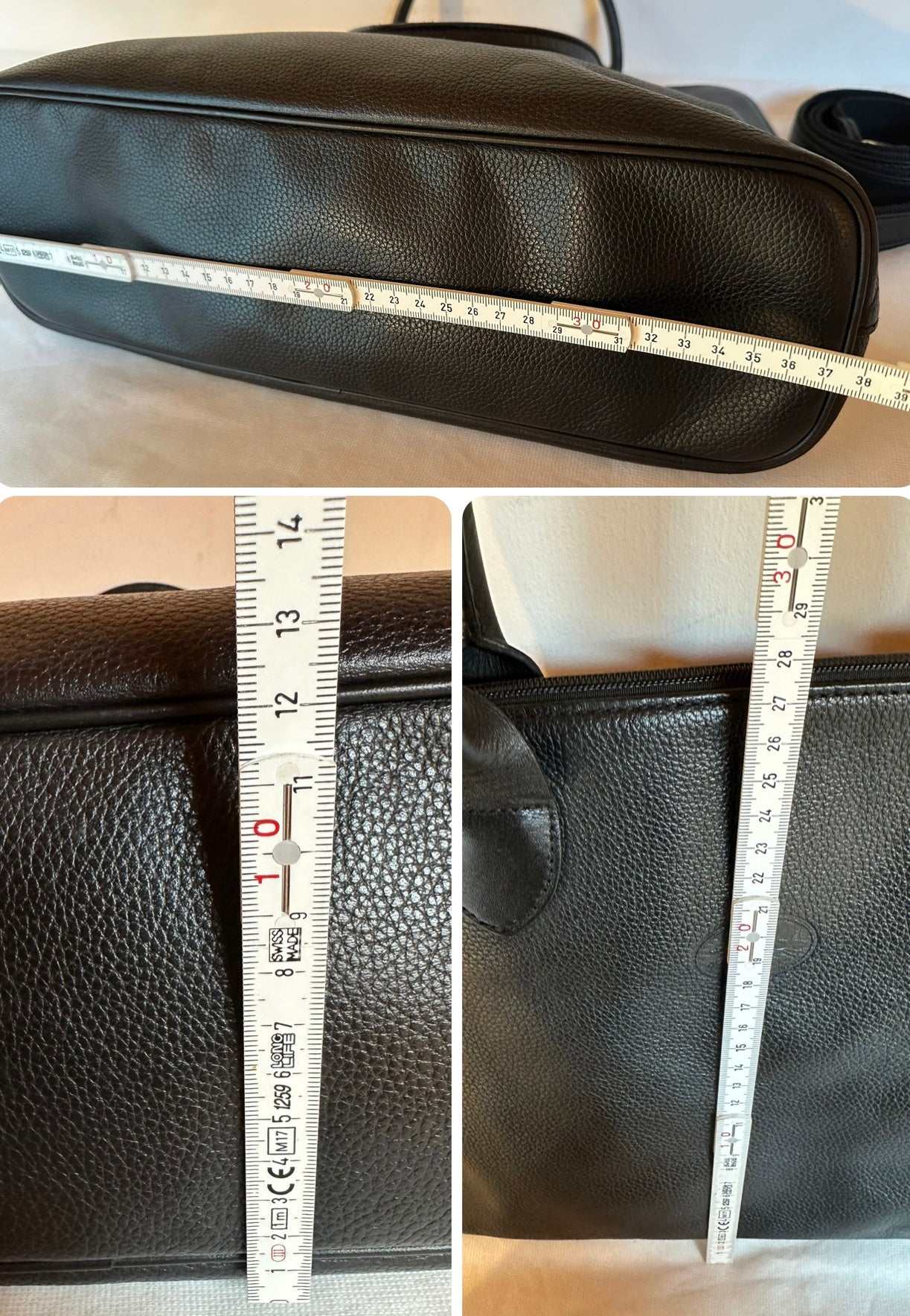 Sac Longchamp "Le Foulonné" en cuir noir.