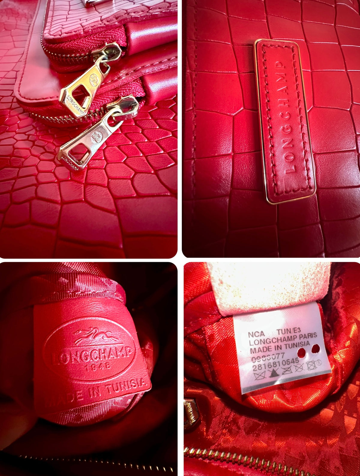 Longchamp Légende Croco Crossbody Bag.
