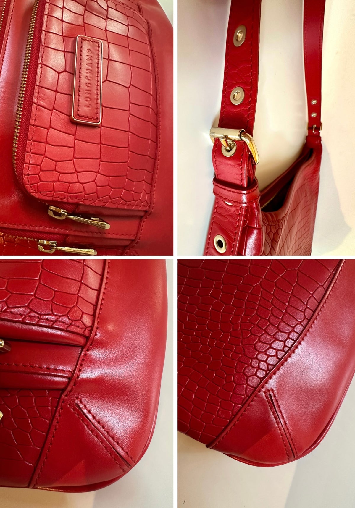 Longchamp Légende Croco Crossbody Bag.