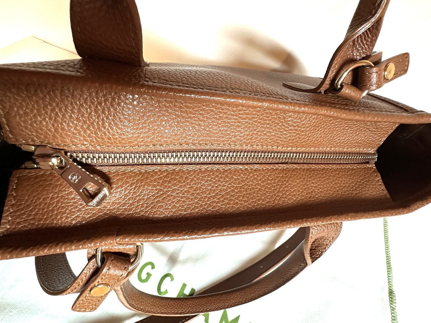 Sac Longchamp Le Foulonné - Cuir Grainé Caramel