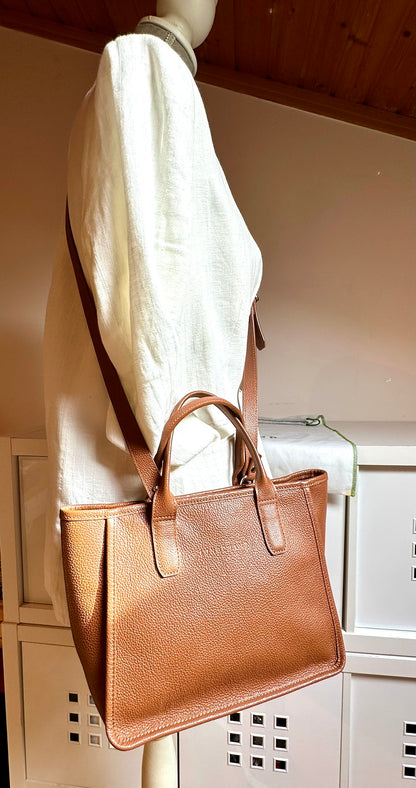 Sac Longchamp Le Foulonné - Cuir Grainé Caramel