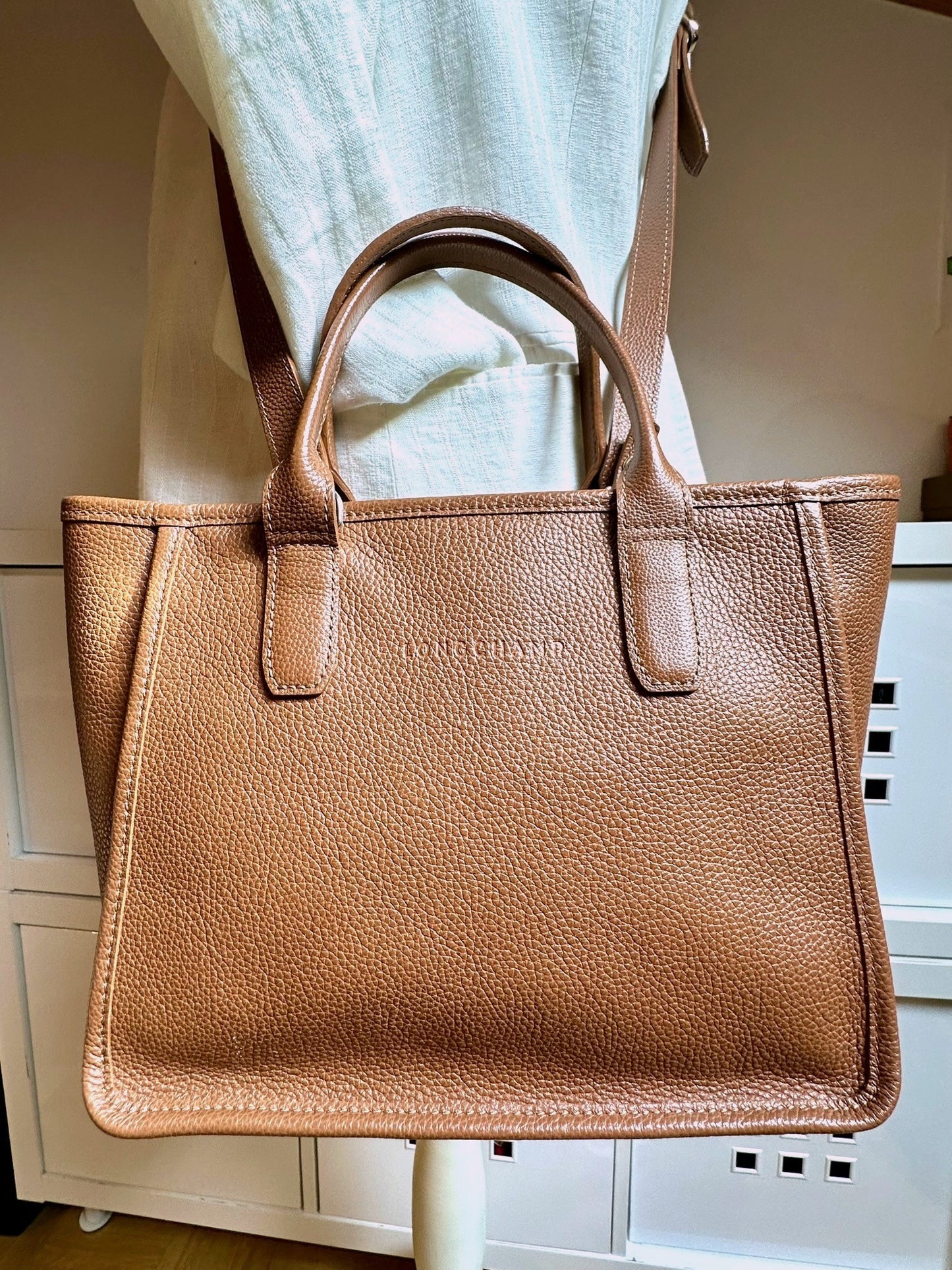 Sac Longchamp Le Foulonné - Cuir Grainé Caramel