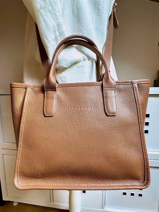 Sac Longchamp Le Foulonné - Cuir Grainé Caramel