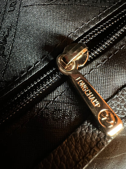 LONGCHAMP Le Foulonné - Sac Bandoulière Cuir Noir - NEUF