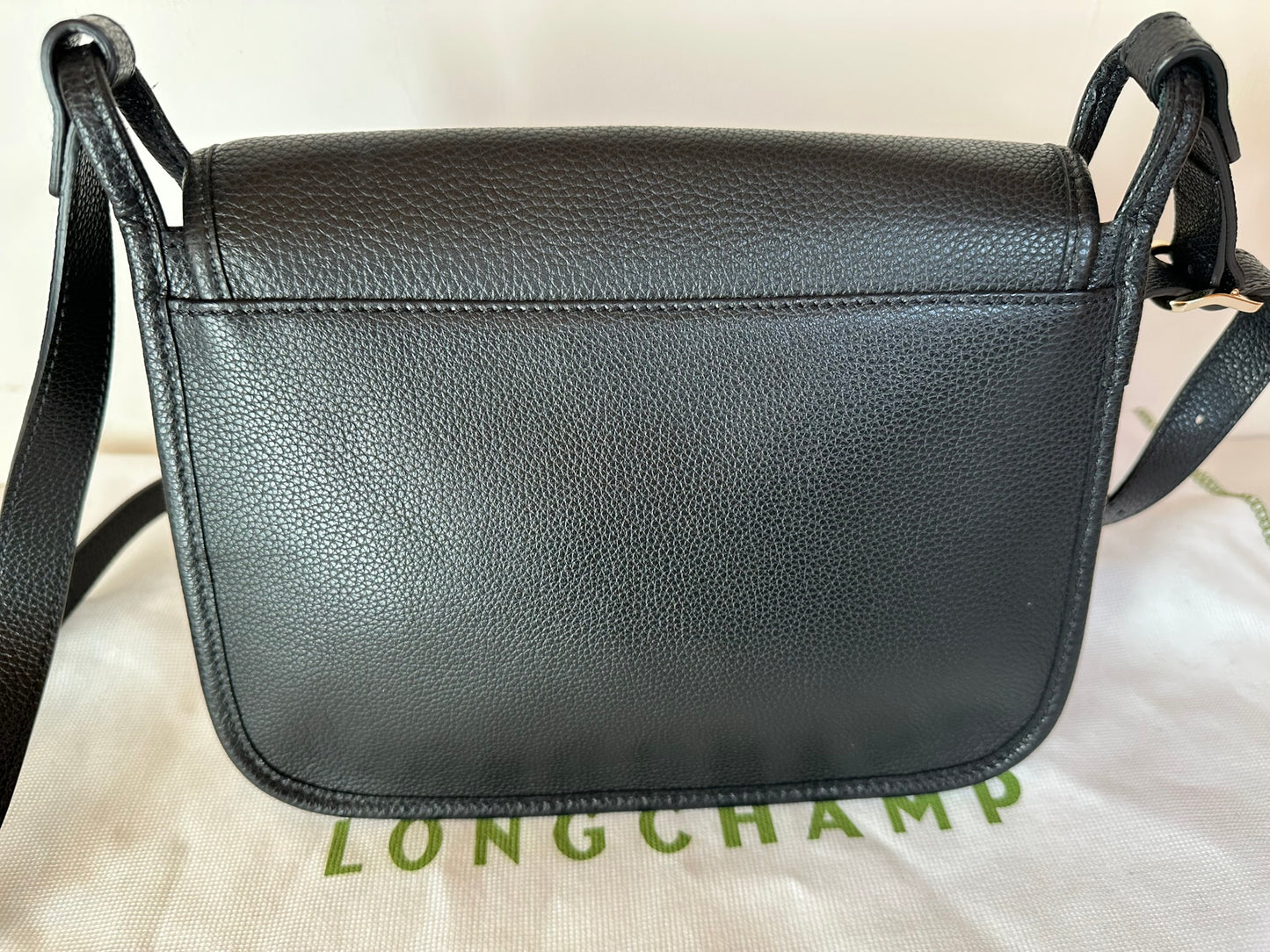 LONGCHAMP Le Foulonné - Sac Bandoulière Cuir Noir - NEUF