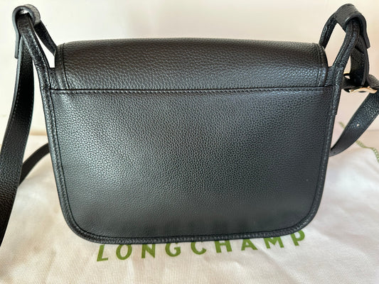 LONGCHAMP Le Foulonné - Sac Bandoulière Cuir Noir - NEUF