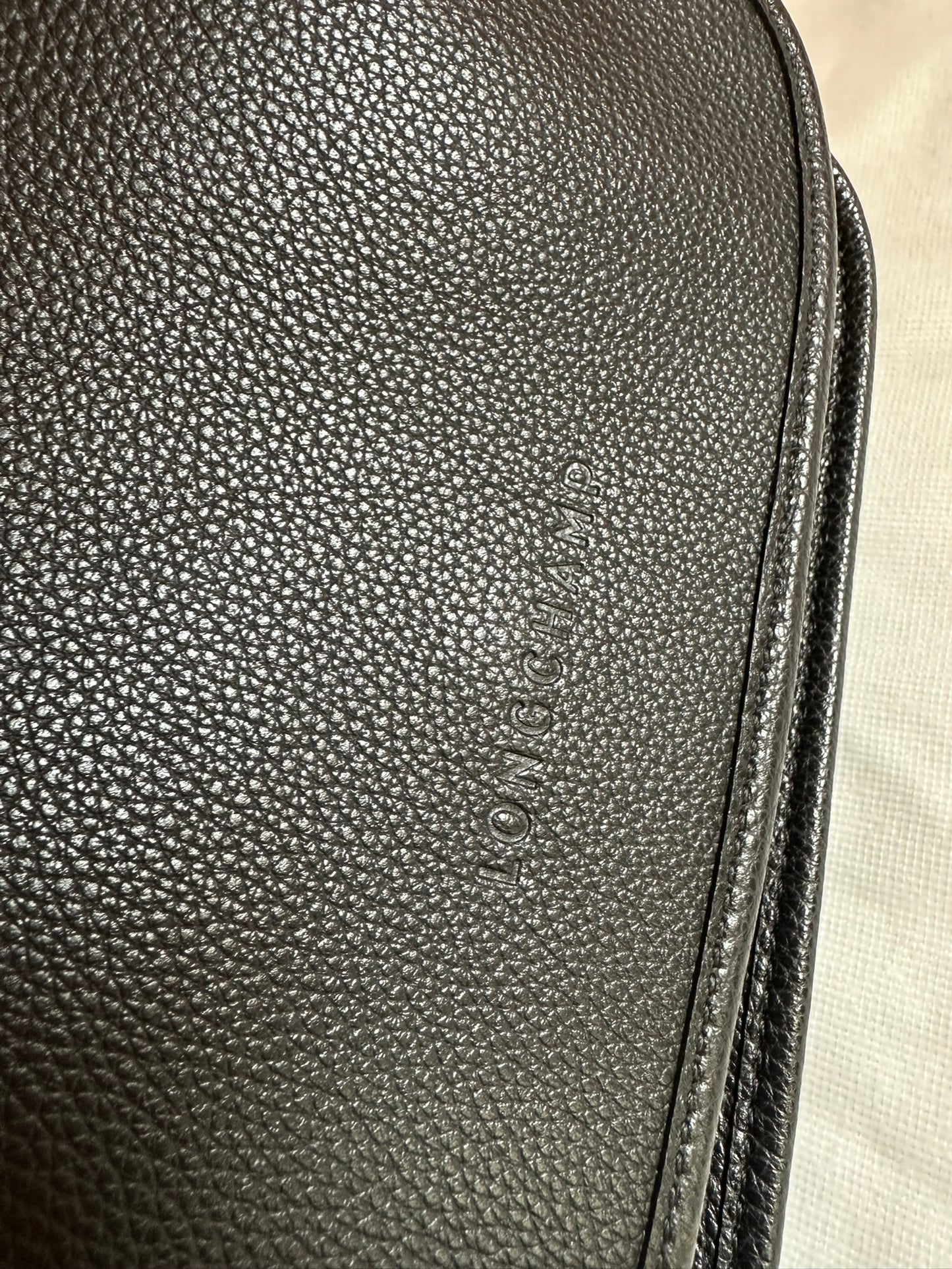 LONGCHAMP Le Foulonné - Sac Bandoulière Cuir Noir - NEUF
