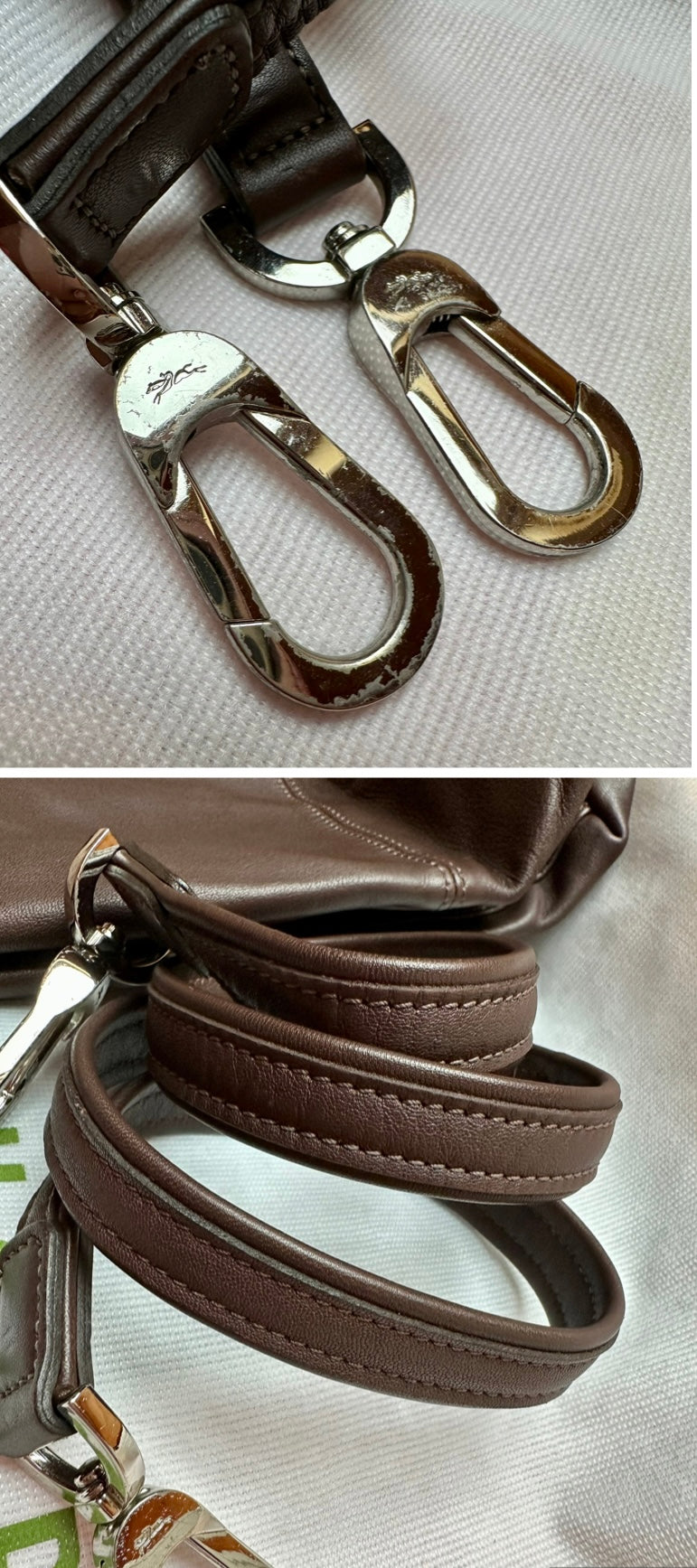 Longchamp Le Pliage Cuir - marron moka, taille M