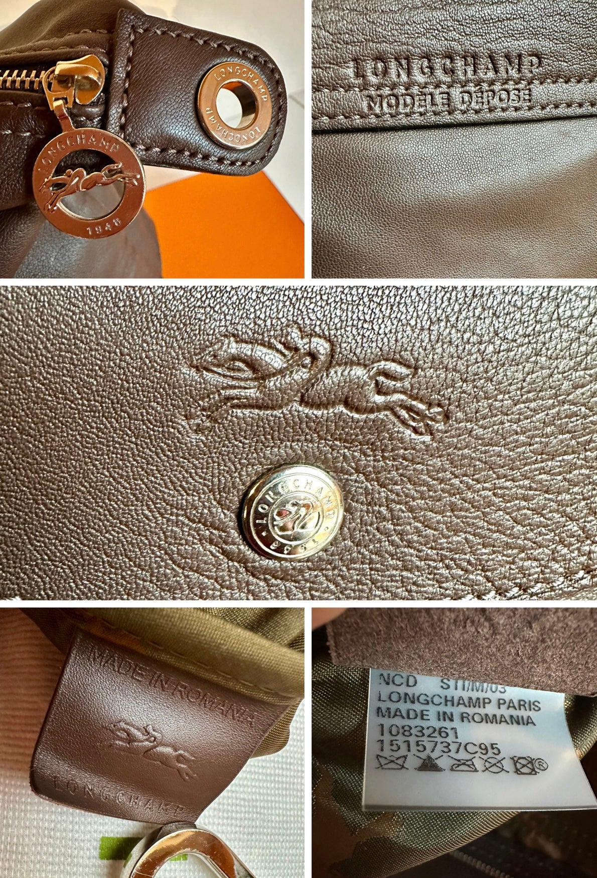 Longchamp Le Pliage Cuir - marron moka, taille M