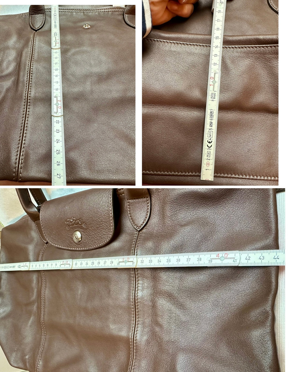 Longchamp Le Pliage Cuir - marron moka, taille M