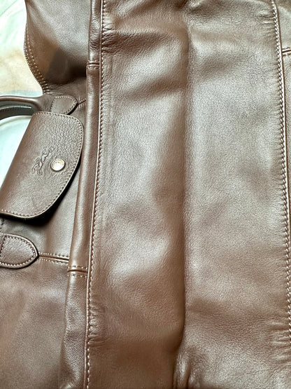 Longchamp Le Pliage Cuir - marron moka, taille M