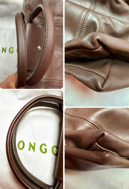 Longchamp Le Pliage Cuir - marron moka, taille M