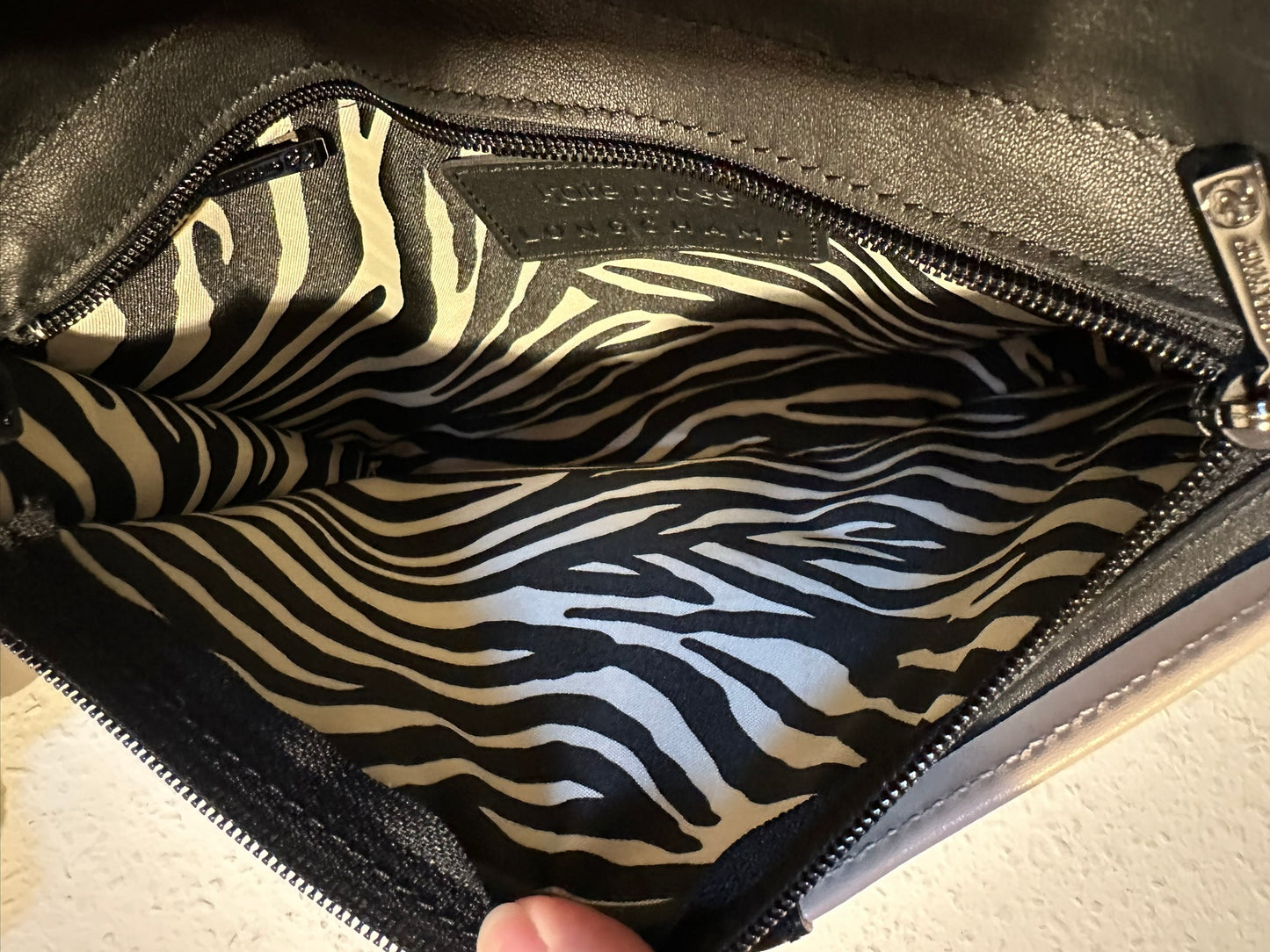Longchamp x Kate Moss – sac cuir beige & noir