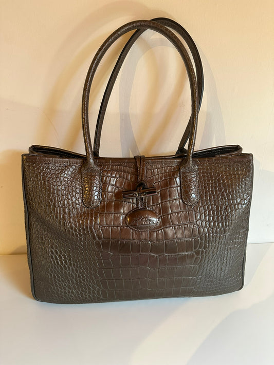 Longchamp Roseau Schultertasche Bronze