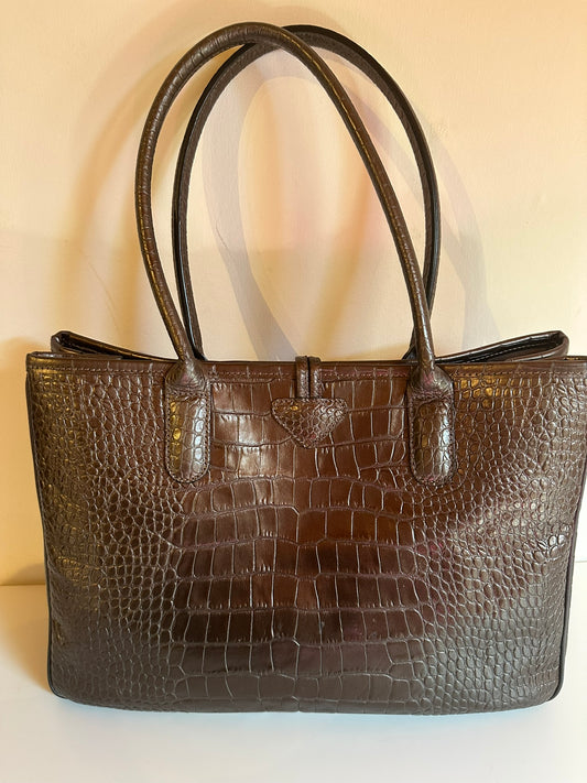 Longchamp Roseau Schultertasche Bronze