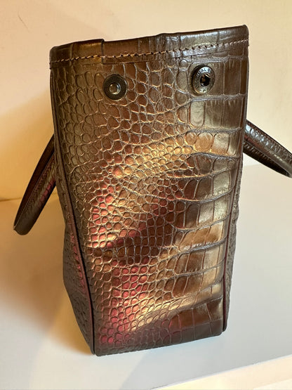 Longchamp Sac Roseau bronze porté épaule