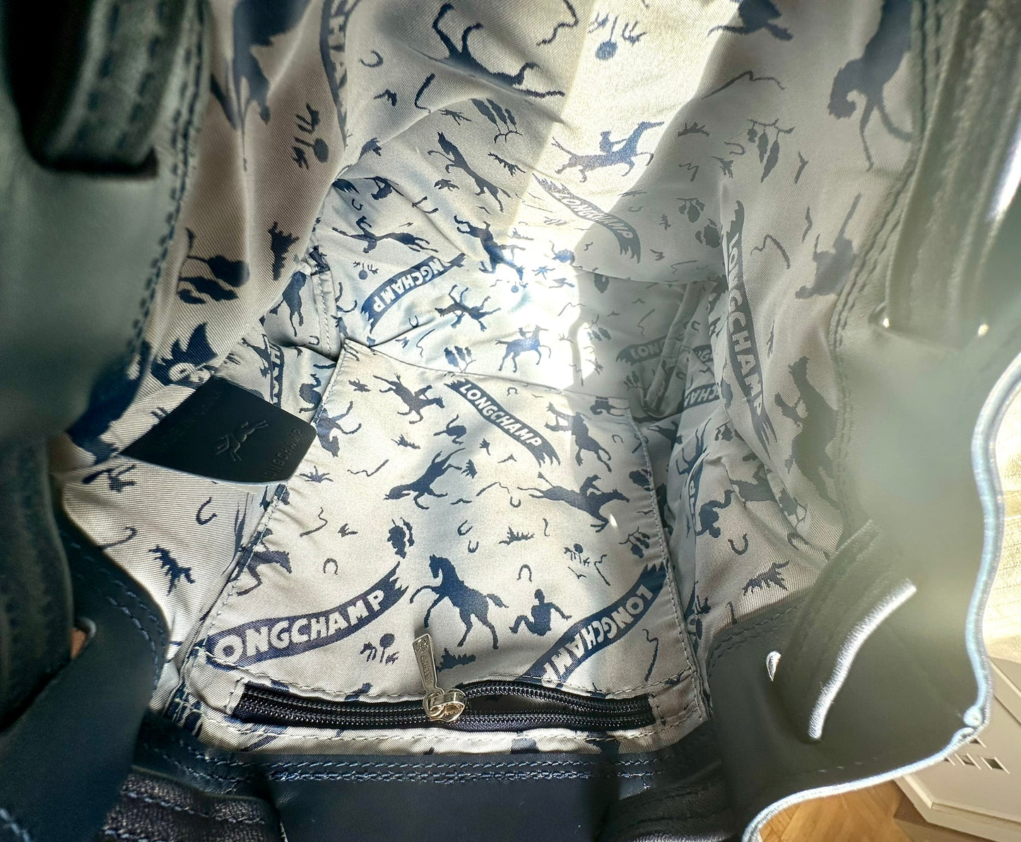 Sac à dos Longchamp Le Pliage Cuir XS - Bleu Marine