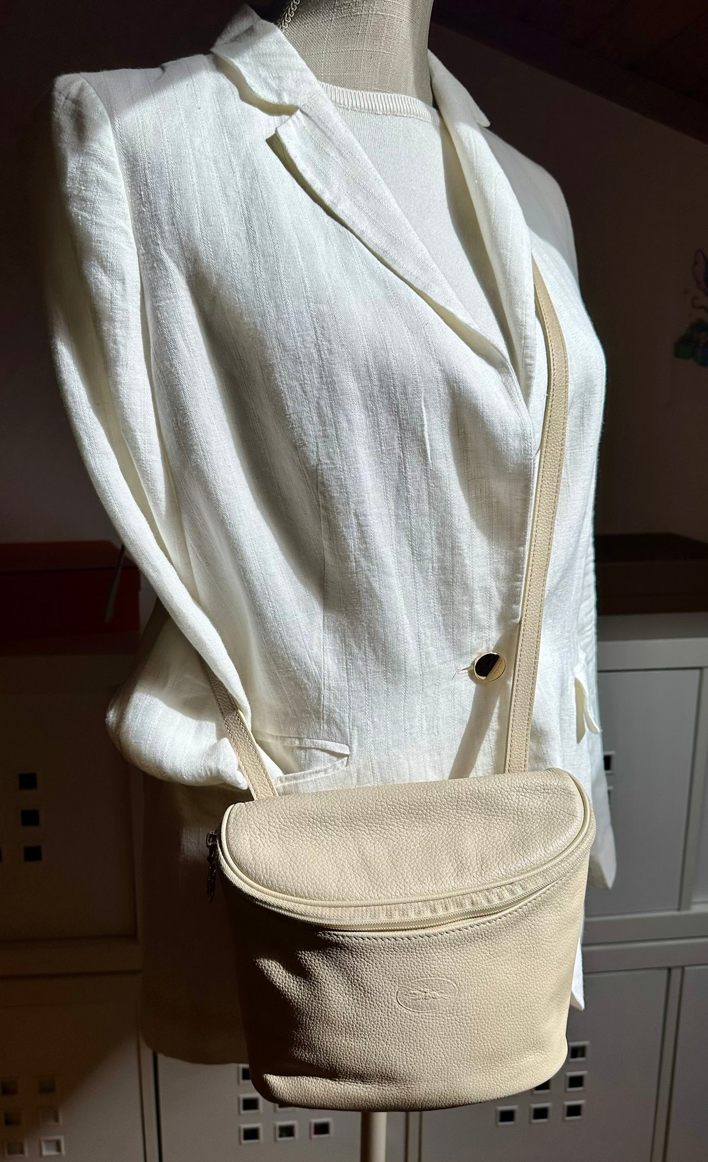 Sac Longchamp crossbody - beige.