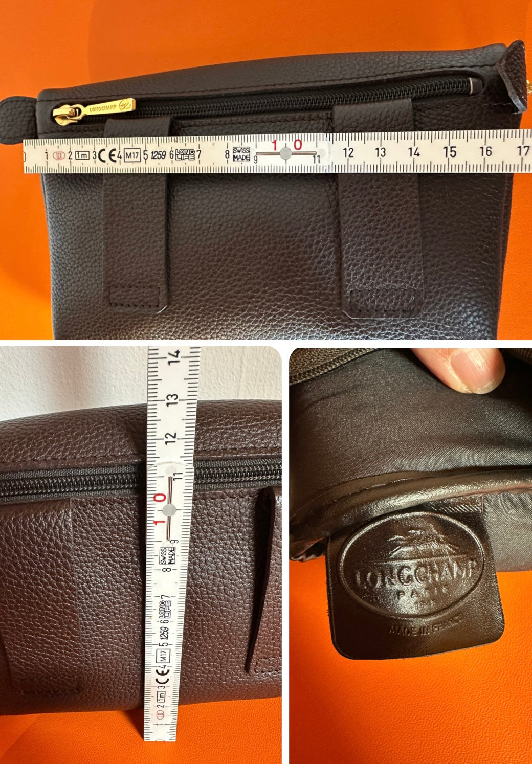 Sac banane Longchamp "Le Foulonné" en cuir marron