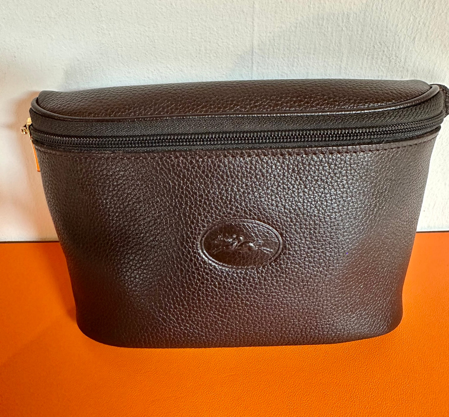 Sac banane Longchamp "Le Foulonné" en cuir marron