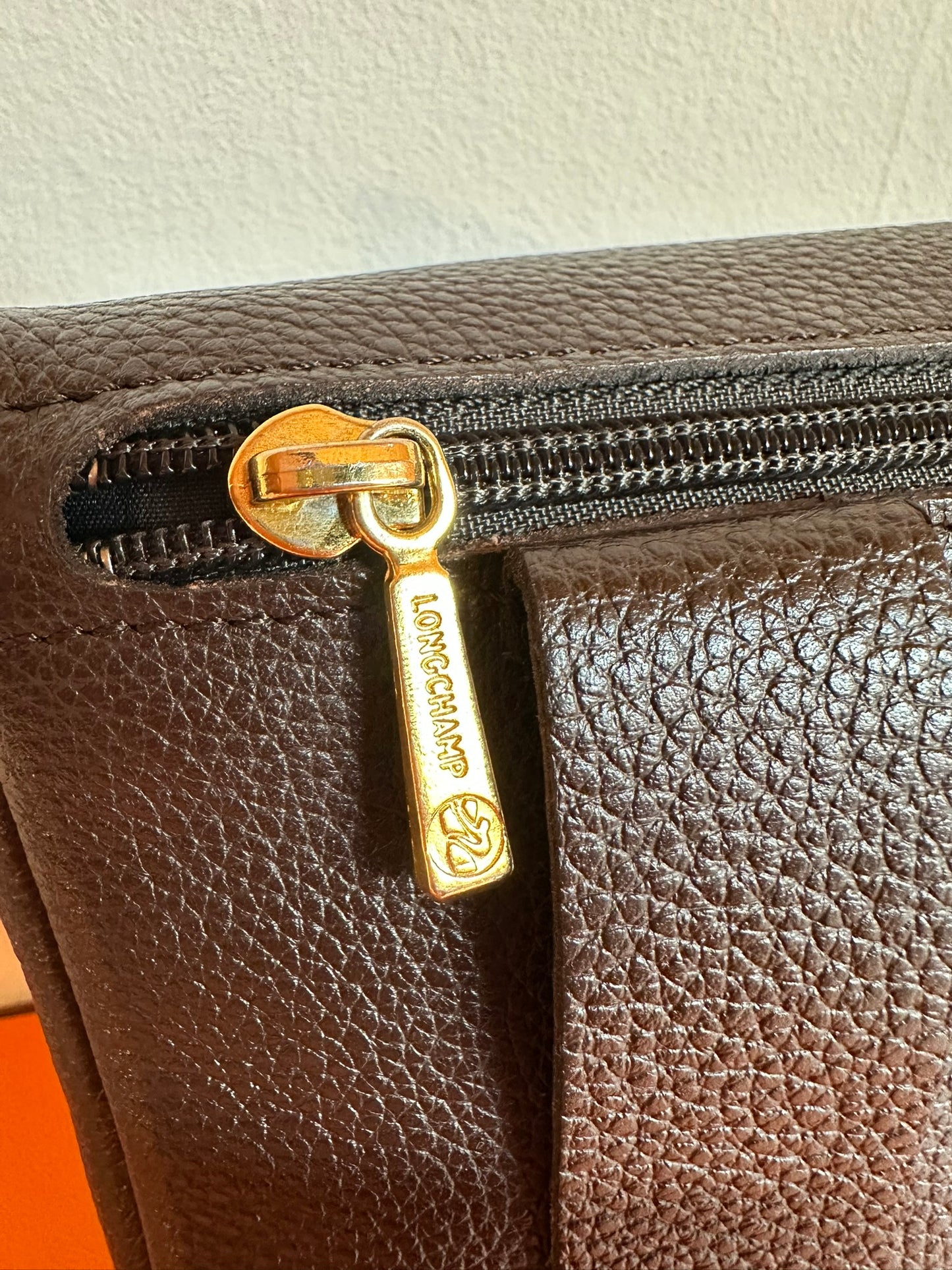 Sac banane Longchamp "Le Foulonné" en cuir marron