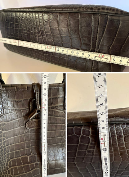 Sac Longchamp Roseau - Taupe Olive/Kaki gris taille M