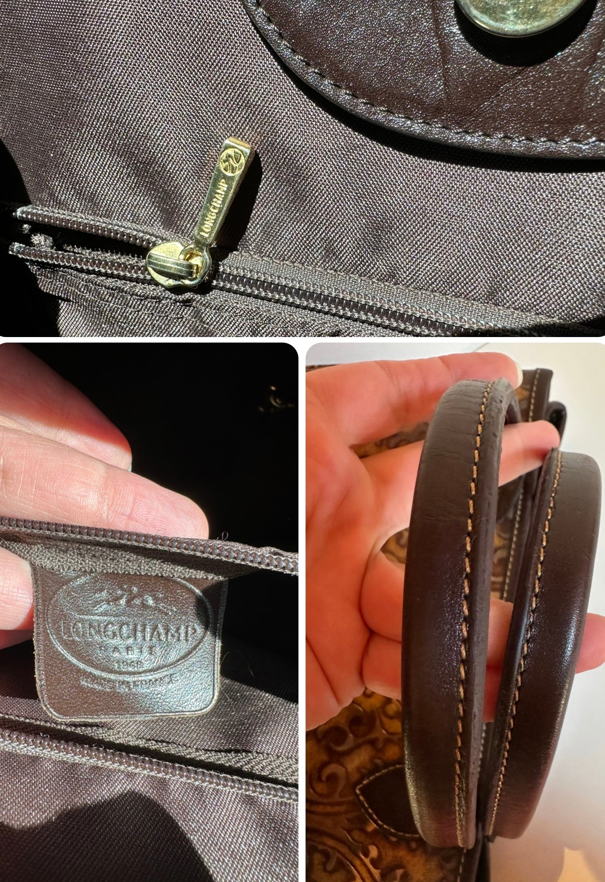 Sac Longchamp Vintage Collector – Cuir Embossé Arabesques