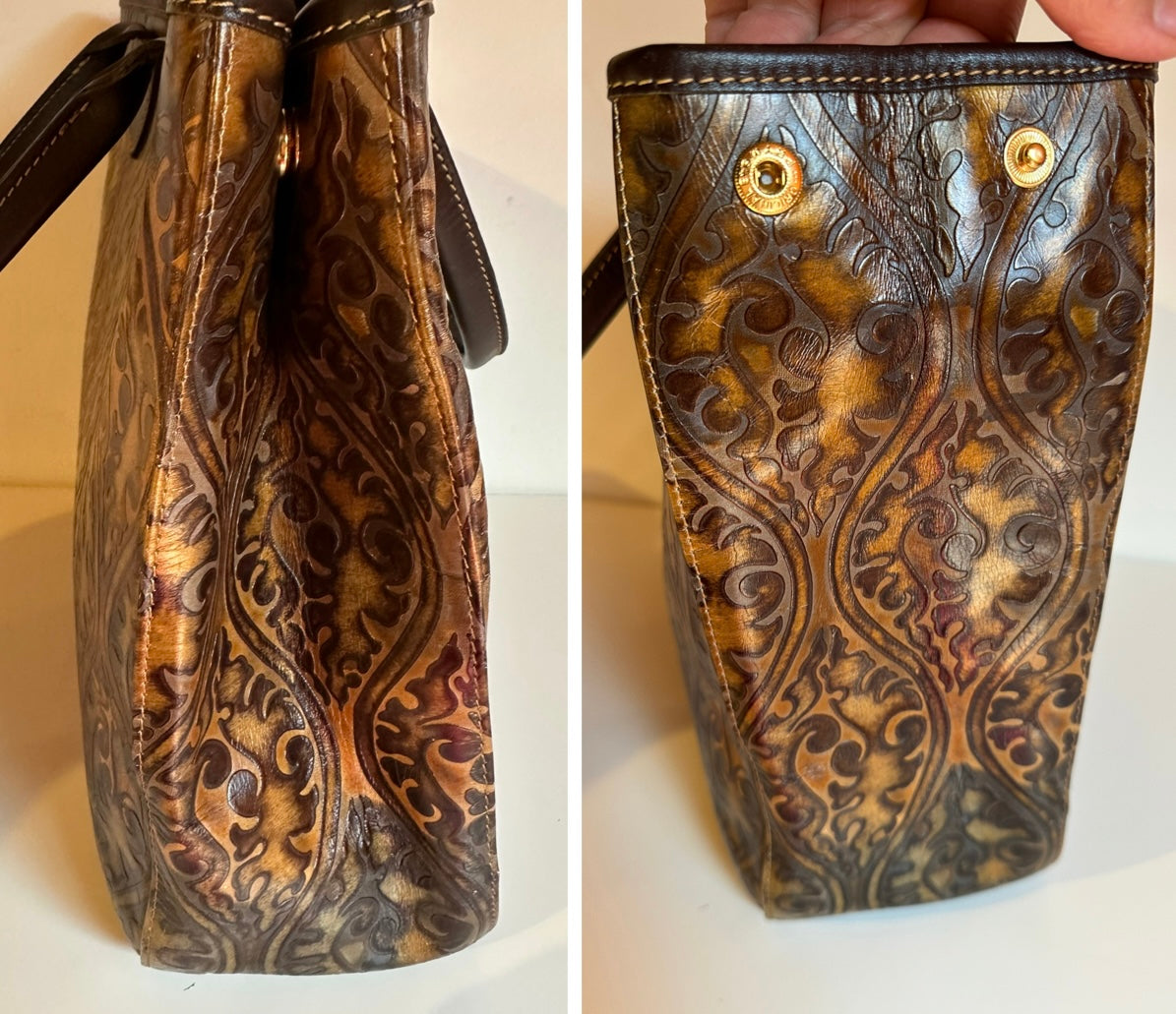 Sac Longchamp Vintage Collector – Cuir Embossé Arabesques