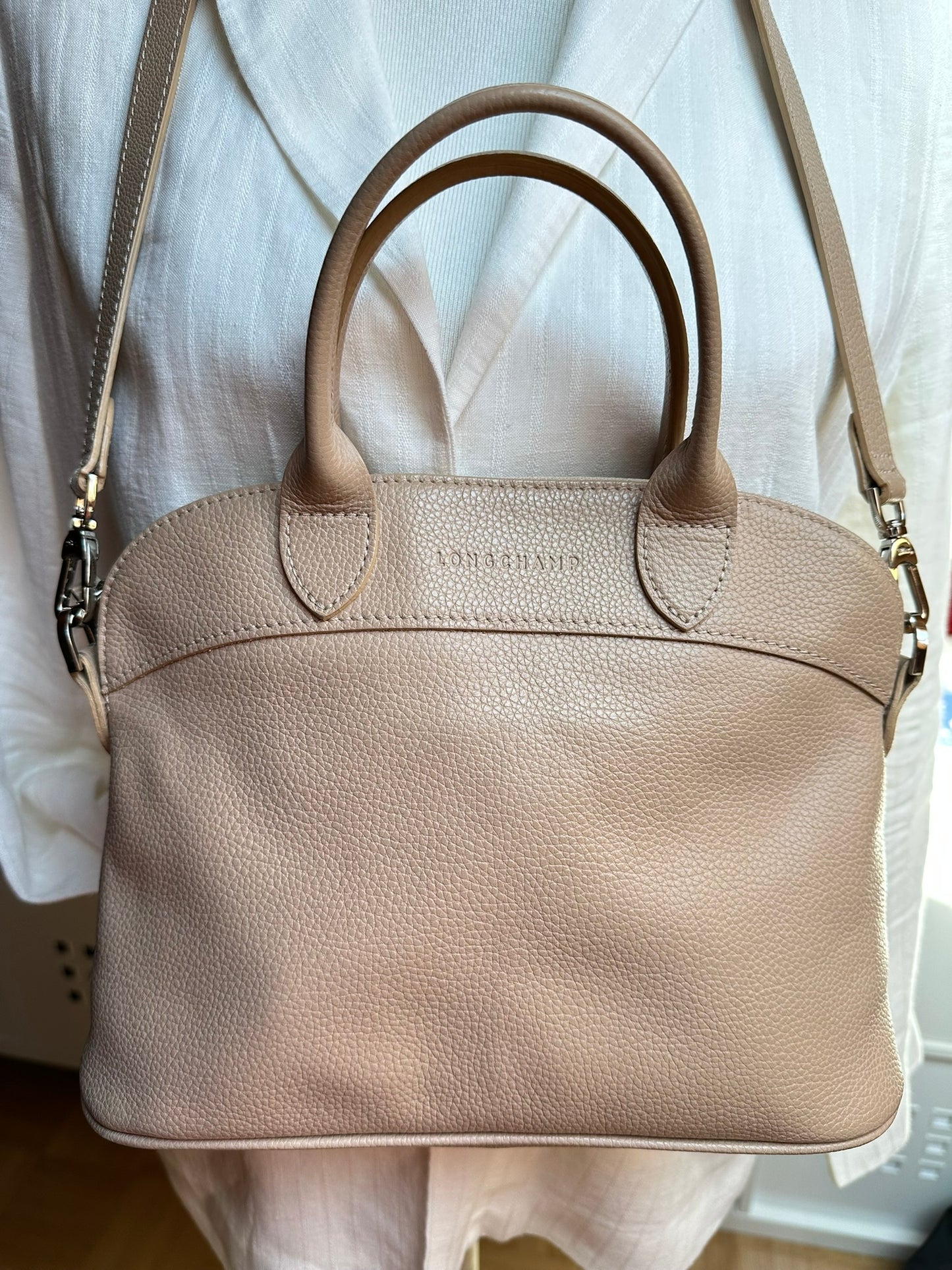 Sac Longchamp Le Foulonné beige - taille S.