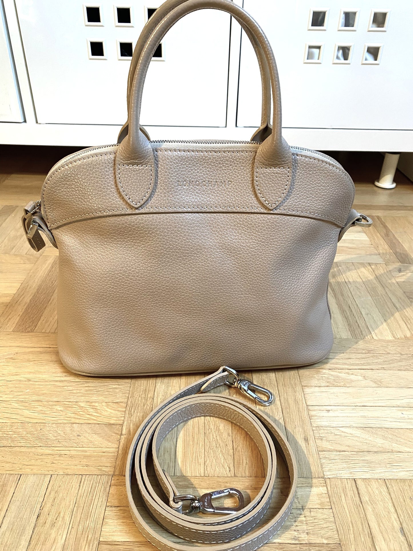 Sac Longchamp Le Foulonné beige - taille S.