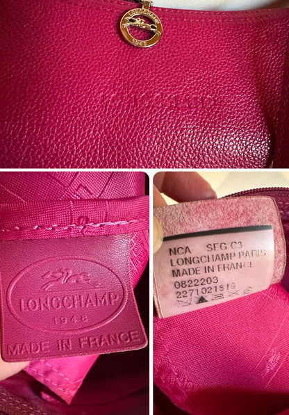 Sac Longchamp bandoulière framboise - Le Foulonné.