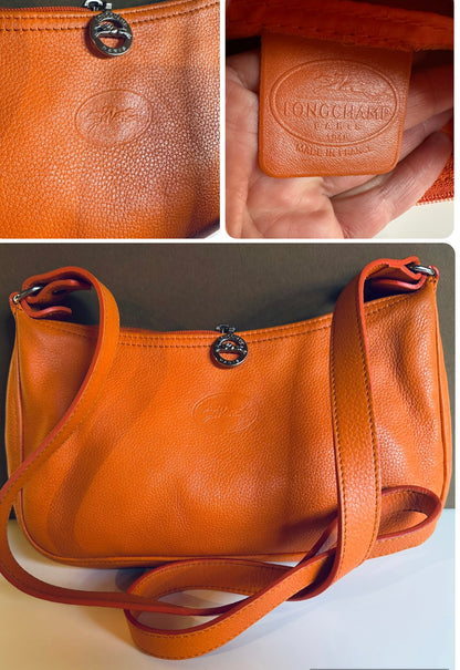 Sac Longchamp bandoulière orange - Le Foulonné.