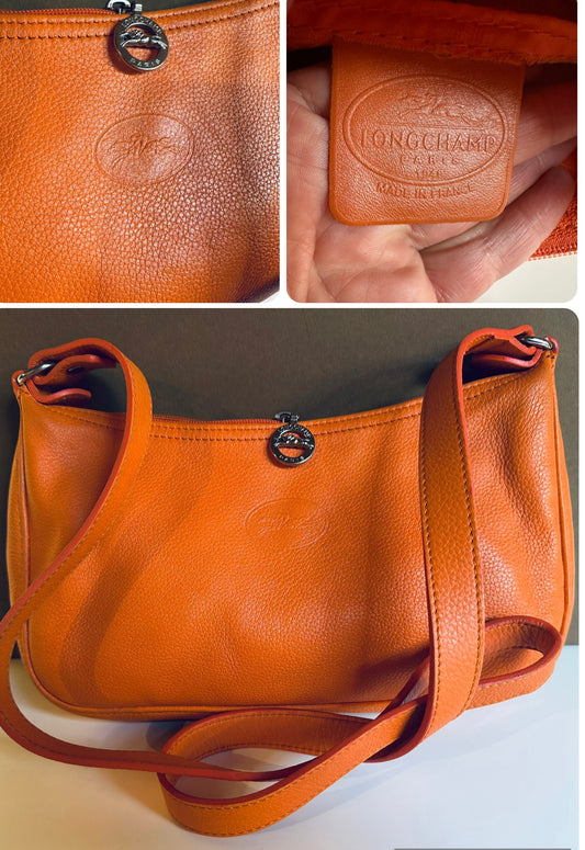 Orange Longchamp Umhängetasche - Le Foulonné.