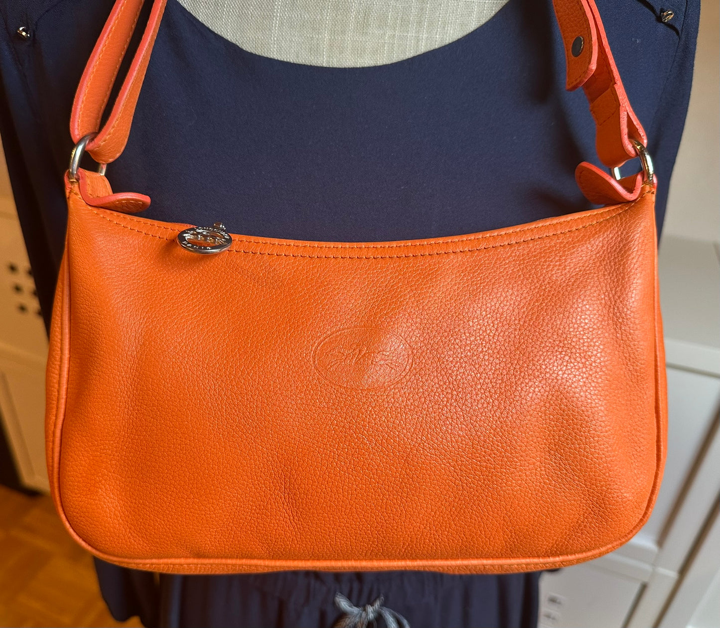 Sac Longchamp bandoulière orange - Le Foulonné.