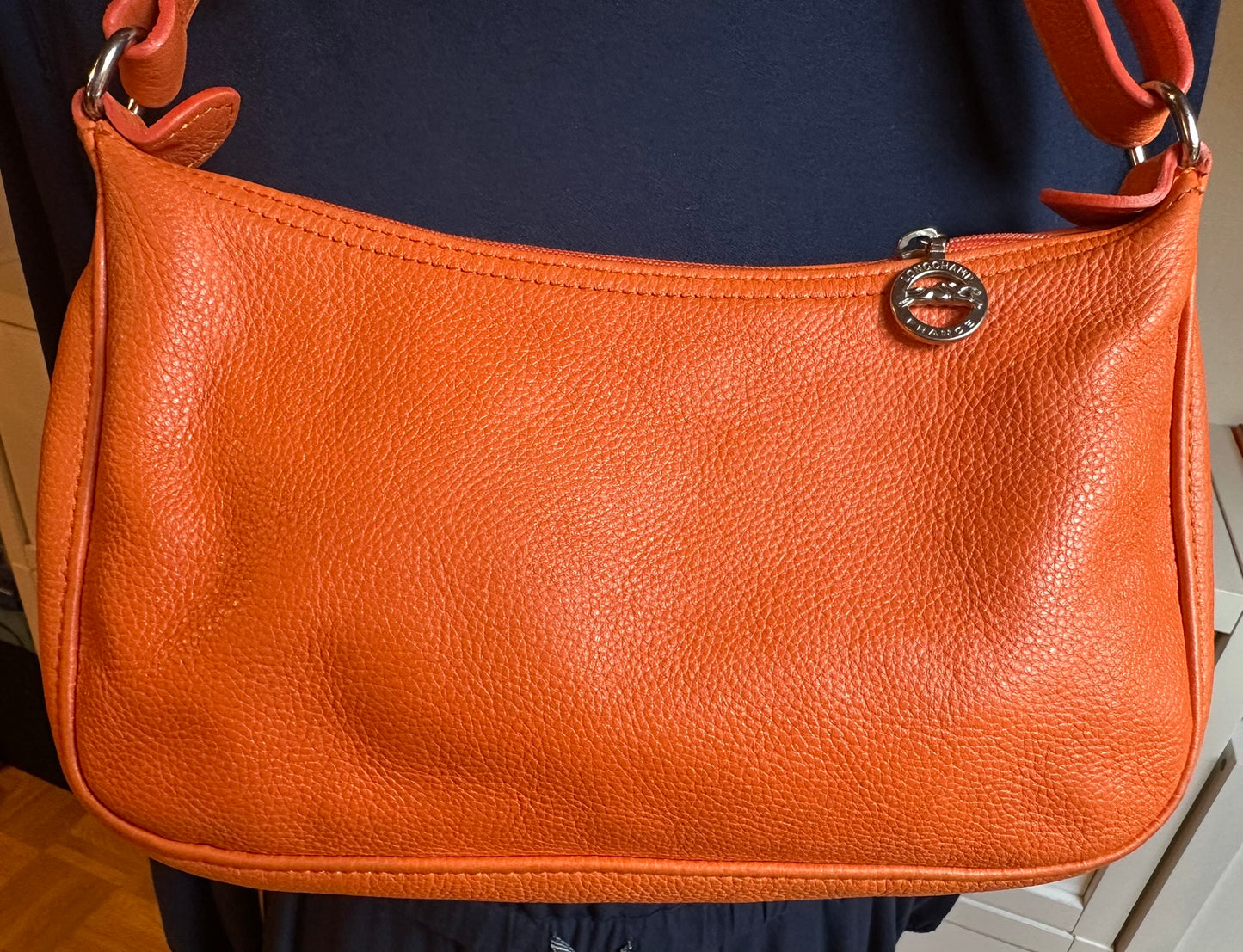 Sac Longchamp bandoulière orange - Le Foulonné.