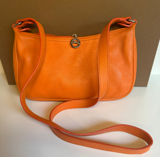 Orange Longchamp Umhängetasche - Le Foulonné.