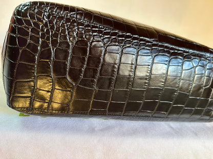 Longchamp Roseau Bag - Black Croc-Effect Leather