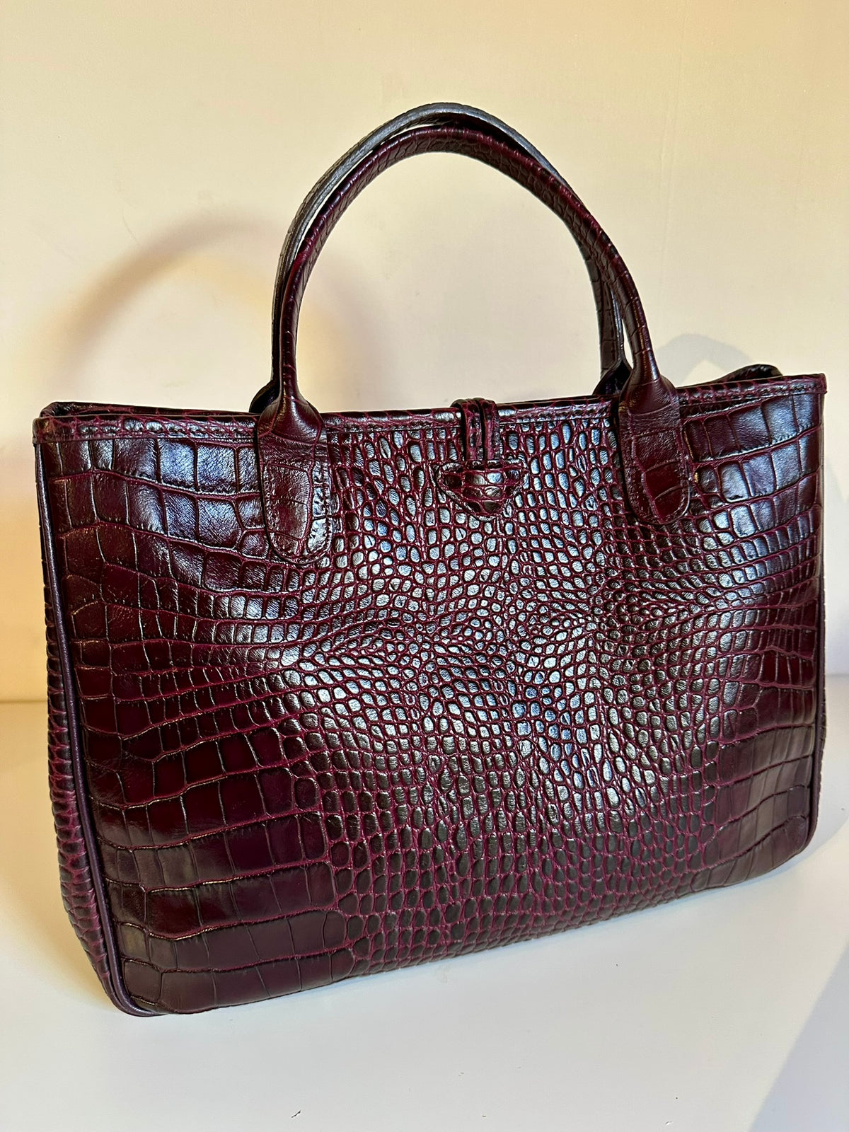 Sac Longchamp Roseau Bordeaux/Prune taille M