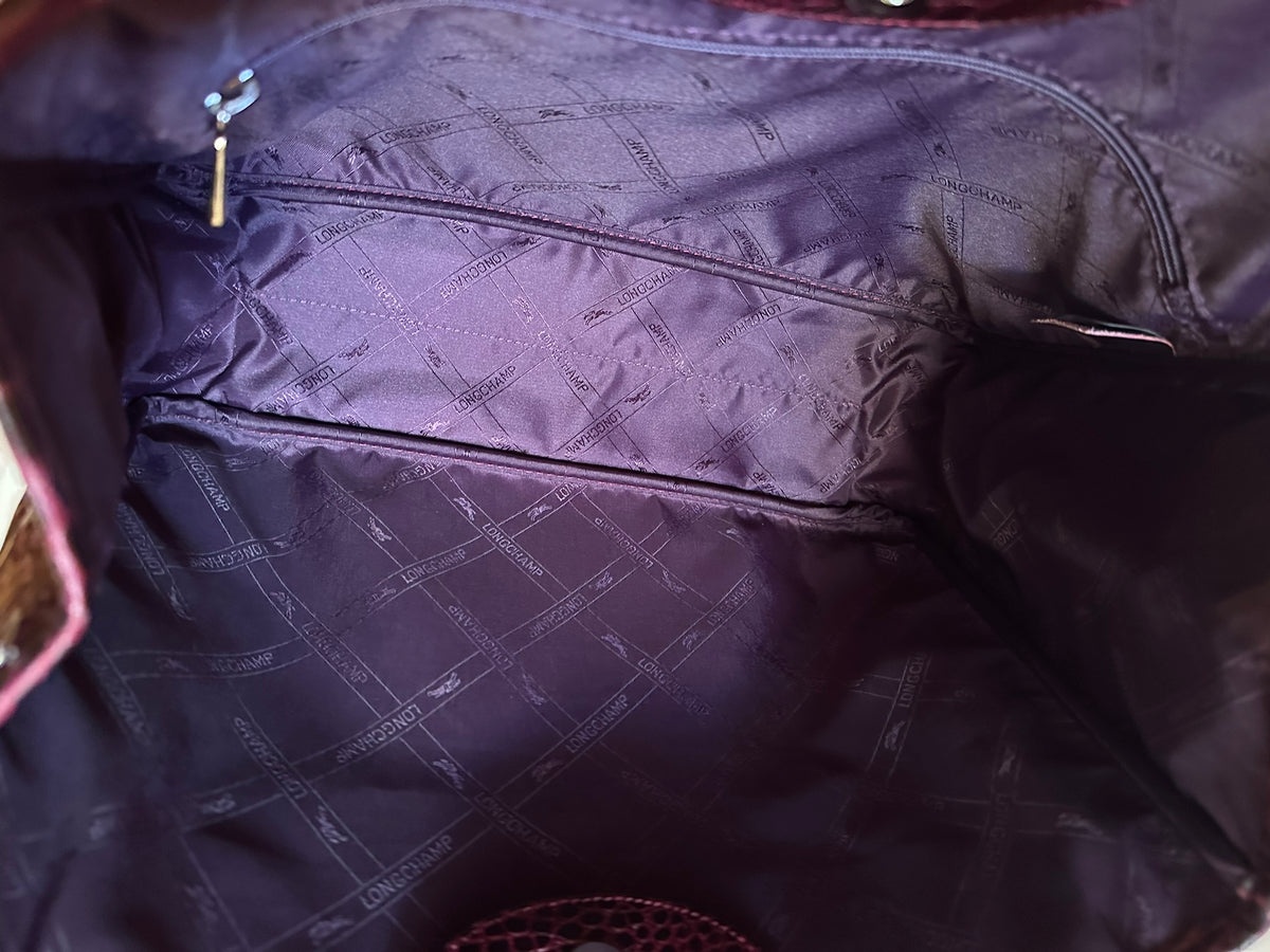 Sac Longchamp Roseau Bordeaux/Prune taille M